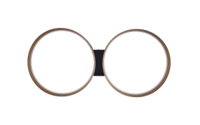 LED-Deckenleuchte Loop, schwarz/gold, inkl. stufenloser Dimmfunktion