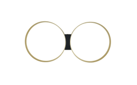 LED-Deckenleuchte Loop, schwarz/gold, inkl. stufenloser Dimmfunktion