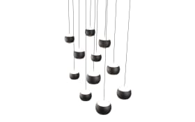 LED-Pendelleuchte Cannon, schwarz, 11-flammig, inkl. stufenloser Höhenverstellung 