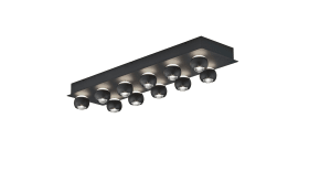 LED-Pendelleuchte Cannon, schwarz, 11-flammig, inkl. stufenloser Höhenverstellung 