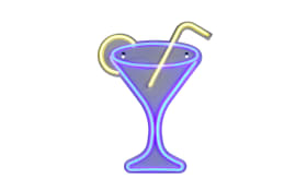 Wandleuchte Cheers, blau/gelb