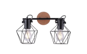 Deckenleuchte Jaro, schwarz/holz-natur, 40 cm