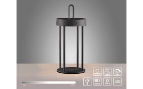 LED-Akkutischleuchte Anselm, schwarz, 28,4 cm, inkl. Memoryfunktion