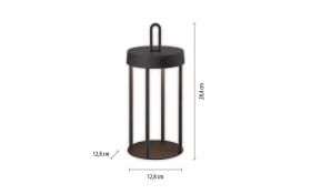 LED-Akkutischleuchte Anselm, schwarz, 28,4 cm, inkl. Memoryfunktion