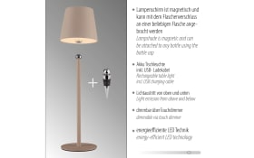LED-Akku Tischleuchte Boteria, sand, inkl. Flaschenverschluss