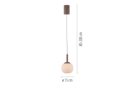 LED-Pendelleuchte Nami, sandfarbig, 1-flammig, inkl. Comfort-Lift Funktion