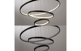 LED-Pendelleuchte Cerchi, schwarz, inkl. Höhenverstellung