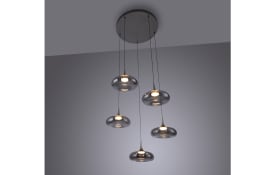 LED-Pendelleuchte Posh, grau, 5-flammig