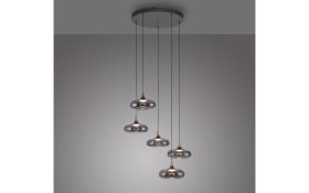 LED-Pendelleuchte Posh, grau, 5-flammig