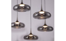 LED-Pendelleuchte Posh, grau, 7-flammig