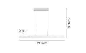 LED-Pendelleuchte Adriana Round, weiß, inkl. Funktionen