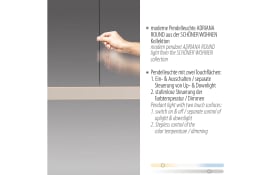 LED-Pendelleuchte Adriana Round, sand, inkl. Funktionen