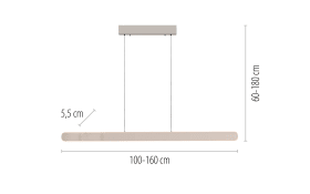 LED-Pendelleuchte Adriana Round, sand, inkl. Funktionen