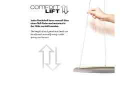 LED-Pendelleuchte Quillo, sand, inkl. Memoryfunktion