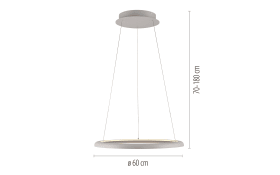 LED-Pendelleuchte Quillo, sand, inkl. Memoryfunktion