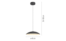 LED-Pendelleuchte Lente, schwarz, inkl. Memoryfunktion