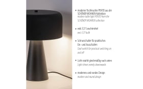 Tischleuchte Pento, schwarz