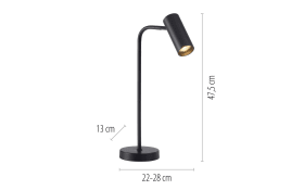 Tischleuchte Rik, schwarz