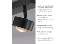 Deckenleuchte Kulu, schwarz