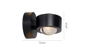 Wandleuchte Chia, schwarz