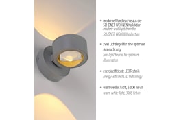 Wandleuchte Chia, silber