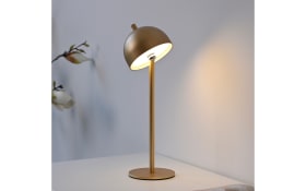 AKKU-Tischleuchte Bellis, goldfarbig