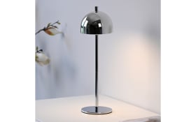 AKKU-Tischleuchte Bellis, chromfarbig