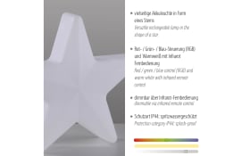 Akku-Tischleuchte Star, weiß, 39,5 cm, inkl. RGBW Farbwechsler