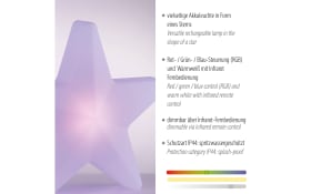 Akku-Tischleuchte Star, weiß, 55 cm, inkl. RGBW Farbwechsler