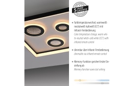 LED-Deckenleuchte Dune, schwarz, inkl. CCT und Tunneleffekt