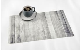 Platzmatte Teak, Kunststoff, grau