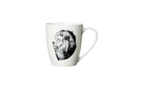 Becher Safari, Porzellan, schwarz, Löwe