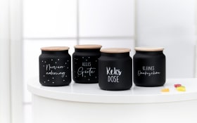 Vorratsdose Alles Gute, schwarz/braun/weiß, 1,1 l