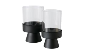 Windlichtset Pallas, schwarz, 2-teilig