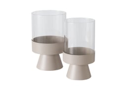 Windlichtset Pallas, beige, 2-teilig