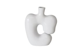 Vase Caileen, Steingut, weiß