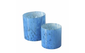 Windlichtset Flayn, blau, 2-teilig