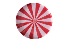 Kerzenteller Claire, rot/weiß, 20,5 cm