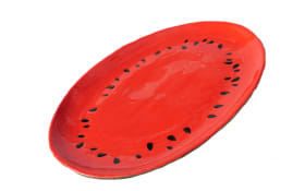 Servierplatte Melone, rot/grün