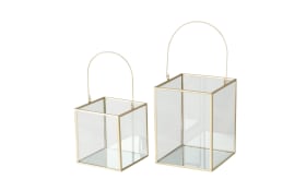 Windlicht-Set Malta, transparent/gold, 2-teilig