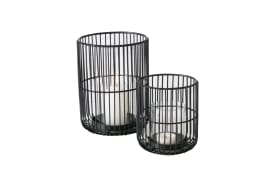 Windlichtset Cindy, schwarz, 2-teilig