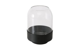 Vase Malena, schwarz/transparent, 12,5 cm