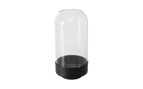 Vase Malena, schwarz/transparent, 18 cm