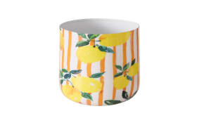Übertopf Rialto, gelb/weiß, 21,2 cm