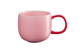 Henkelbecher Joy, Tasse rosa/Henkel rot, 0,4 l