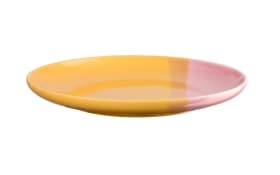 Dessertteller Joy, gelb/rosa, 22 cm