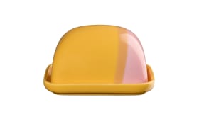 Butterdose Joy, gelb/rosa, 6 cm