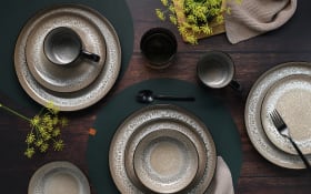 Kombiservice Nordic Fjord, beige/schwarz, 16-teilig