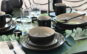 Kombiservice Nordic Fjord, beige/schwarz, 16-teilig