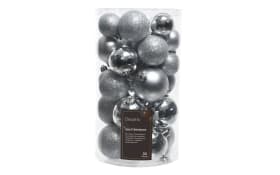 Weihnachtskugel-Set, silber, 6 cm